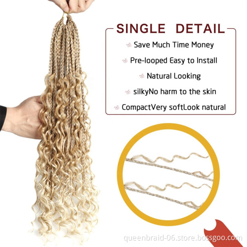 Goddess Box Senegal Twist Braids with Curly Ends Crochet Bohemian Braids Hair Hair Extensions Synthetic Braiding
